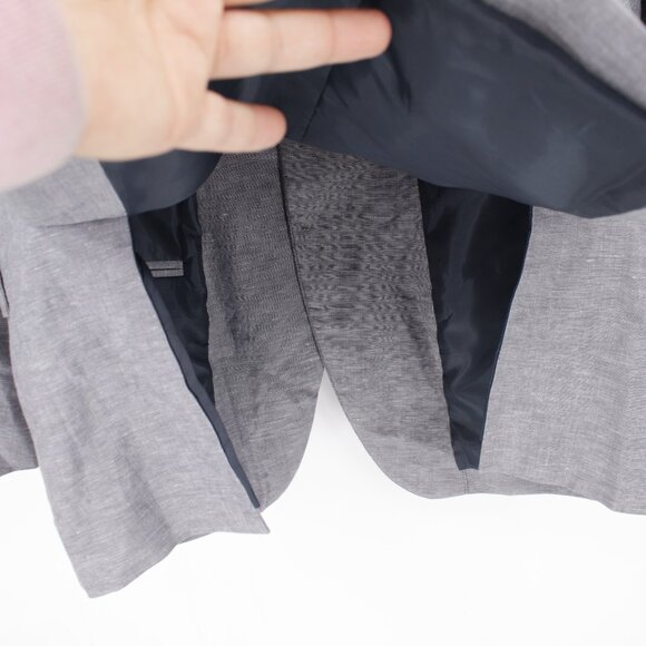 J crew sport coat mens 40R slub linen Thompson two button gray notch lapel - Picture 4 of 12